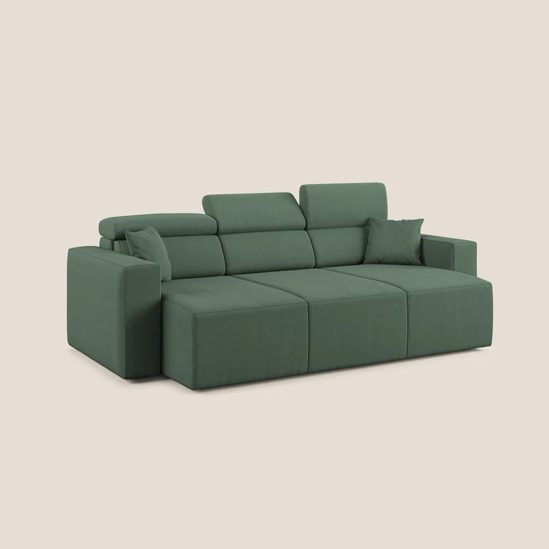 Orwell canapé avec 3 assises extractibles en microfibre détachable T11 vert