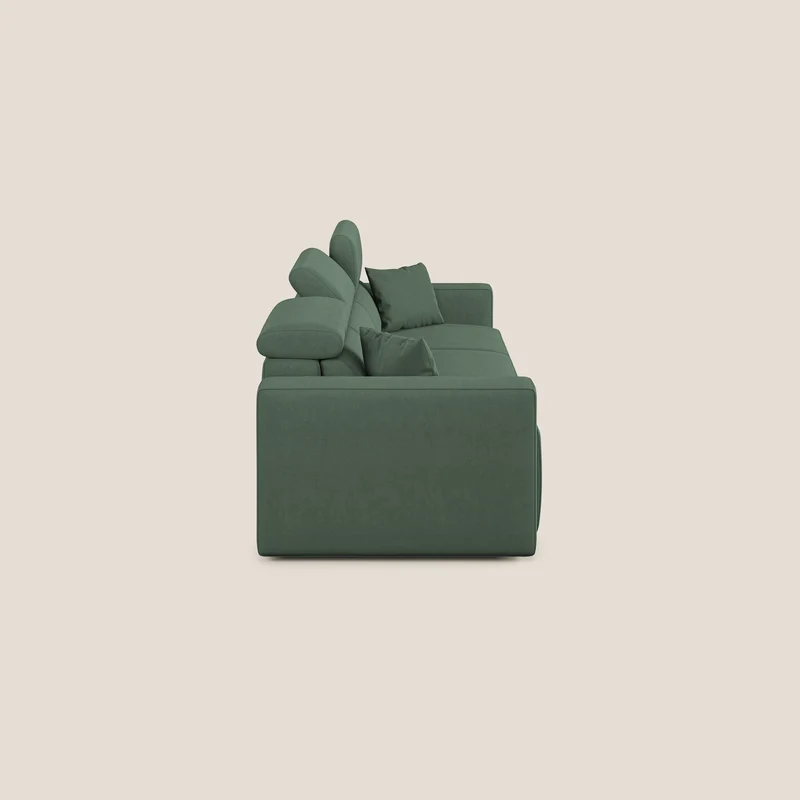 Orwell canapé avec 3 assises extractibles en microfibre détachable T11 vert