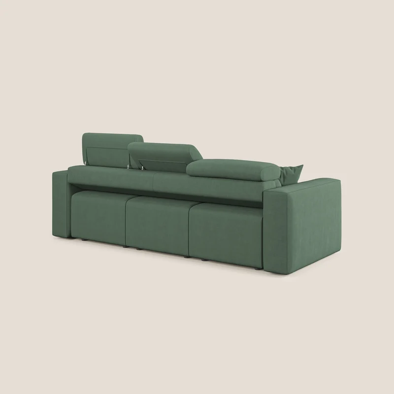 Orwell canapé avec 3 assises extractibles en microfibre détachable T11 vert