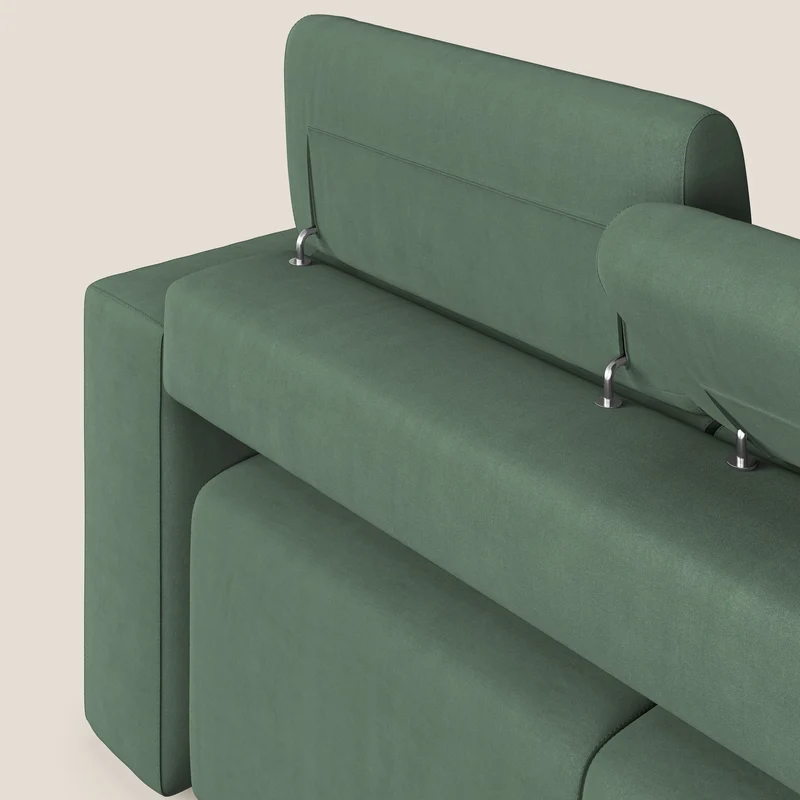 Orwell canapé avec 3 assises extractibles en microfibre détachable T11 vert