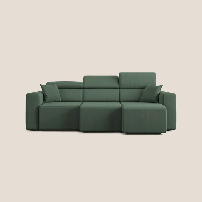 Orwell canapé avec 3 assises extractibles en microfibre détachable T11 vert