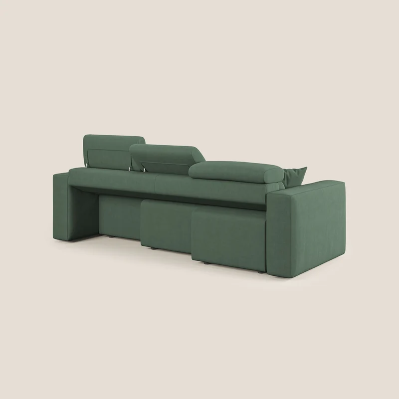 Orwell canapé avec 3 assises extractibles en microfibre détachable T11 vert