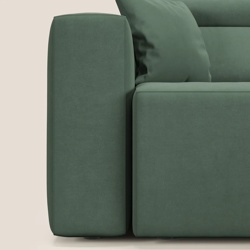 Orwell canapé avec 3 assises extractibles en microfibre détachable T11 vert