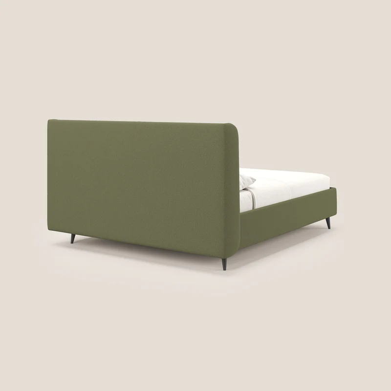 Nadine lit coffre de design et confort italien en tissu imperméable T19 vert
