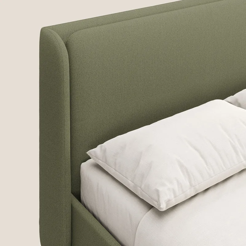 Nadine lit coffre de design et confort italien en tissu imperméable T19 vert