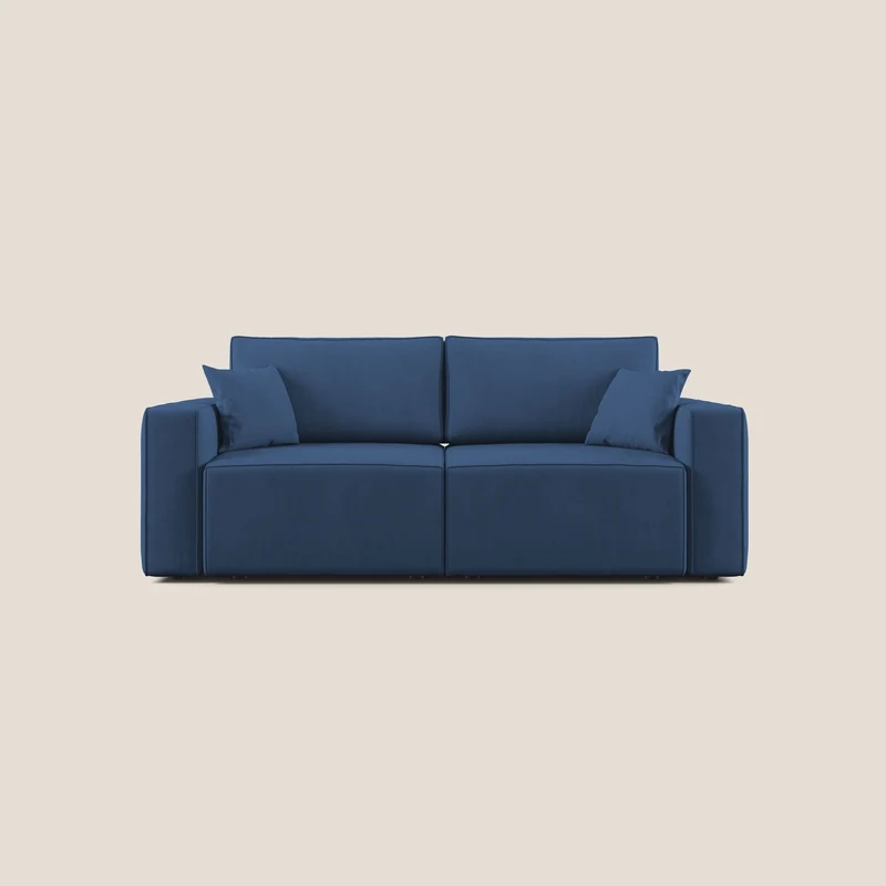 Morfeo canapé avec assises coulissantes en tissu imperméable doux T02 bleu