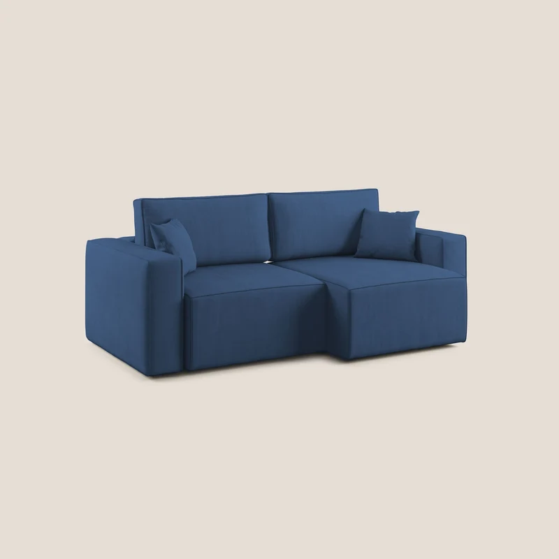 Morfeo canapé avec assises coulissantes en tissu imperméable doux T02 bleu