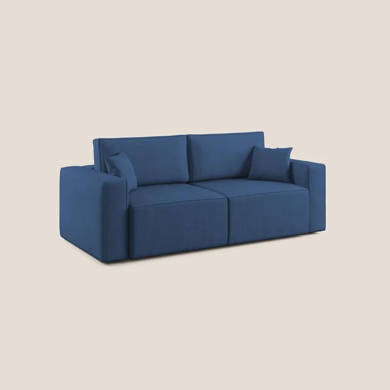 Morfeo canapé avec assises coulissantes en tissu imperméable doux T02 bleu