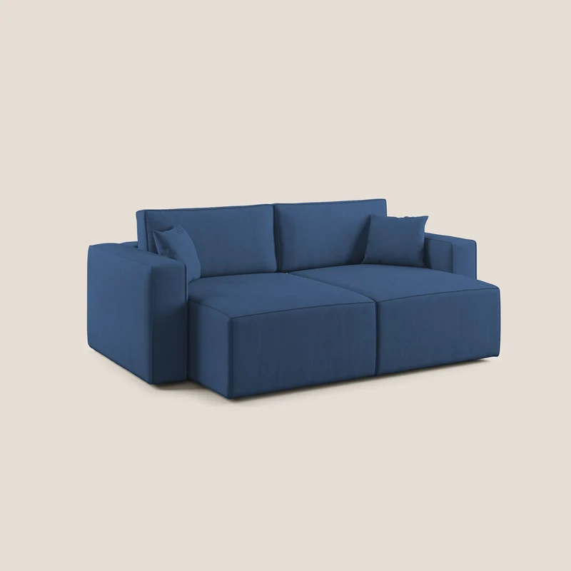 Morfeo canapé avec assises coulissantes en tissu imperméable doux T02 bleu