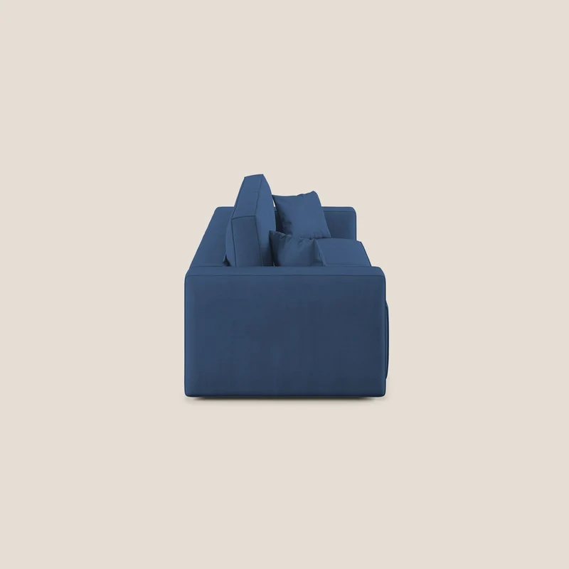 Morfeo canapé avec assises coulissantes en tissu imperméable doux T02 bleu