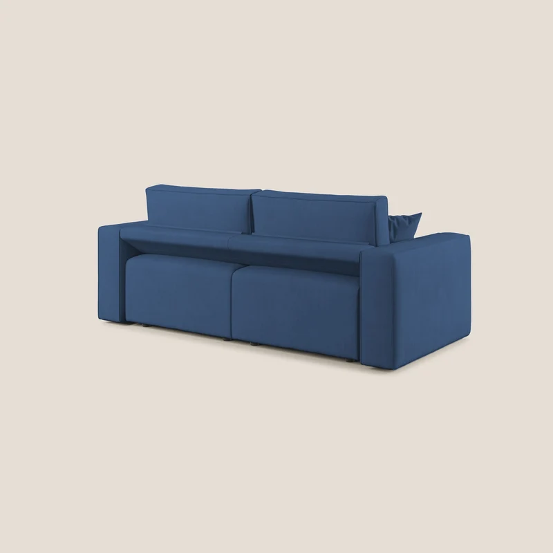 Morfeo canapé avec assises coulissantes en tissu imperméable doux T02 bleu