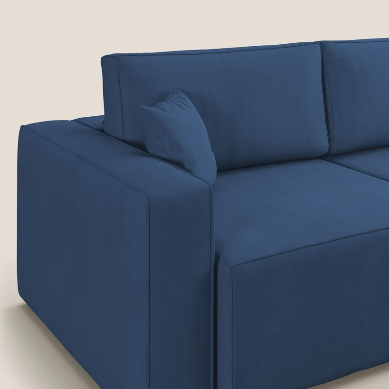 Morfeo canapé avec assises coulissantes en tissu imperméable doux T02 bleu
