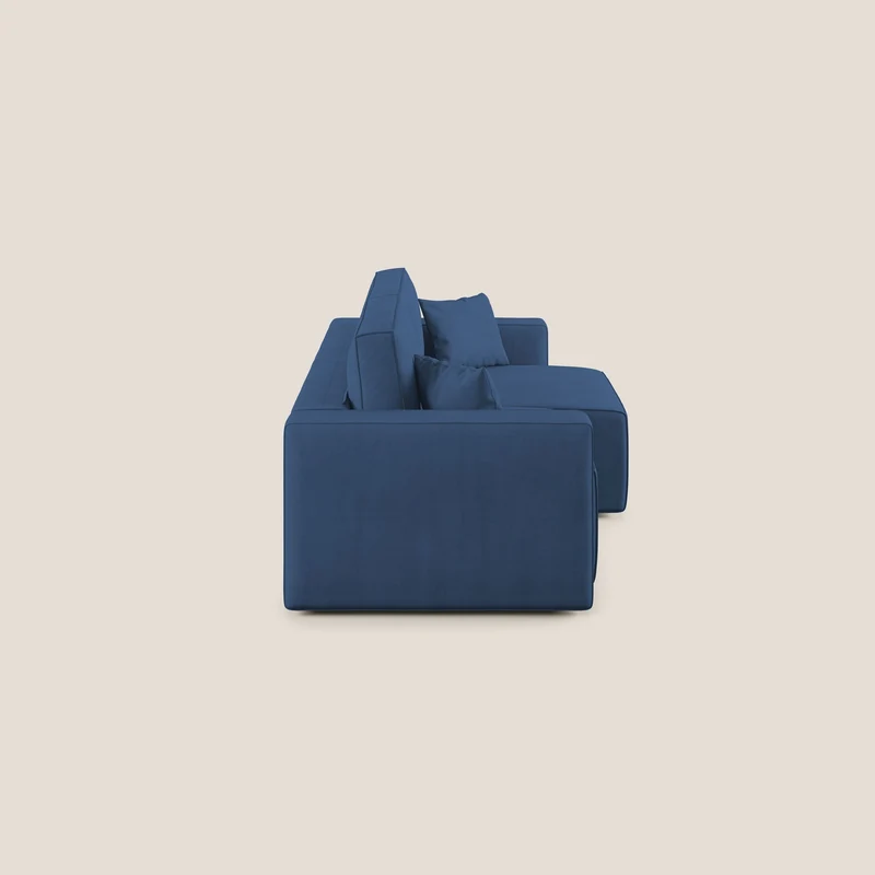 Morfeo canapé avec assises coulissantes en tissu imperméable doux T02 bleu