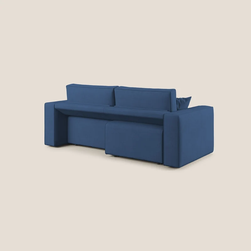 Morfeo canapé avec assises coulissantes en tissu imperméable doux T02 bleu