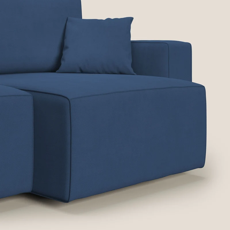 Morfeo canapé avec assises coulissantes en tissu imperméable doux T02 bleu