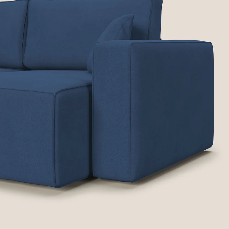 Morfeo canapé avec assises coulissantes en tissu imperméable doux T02 bleu