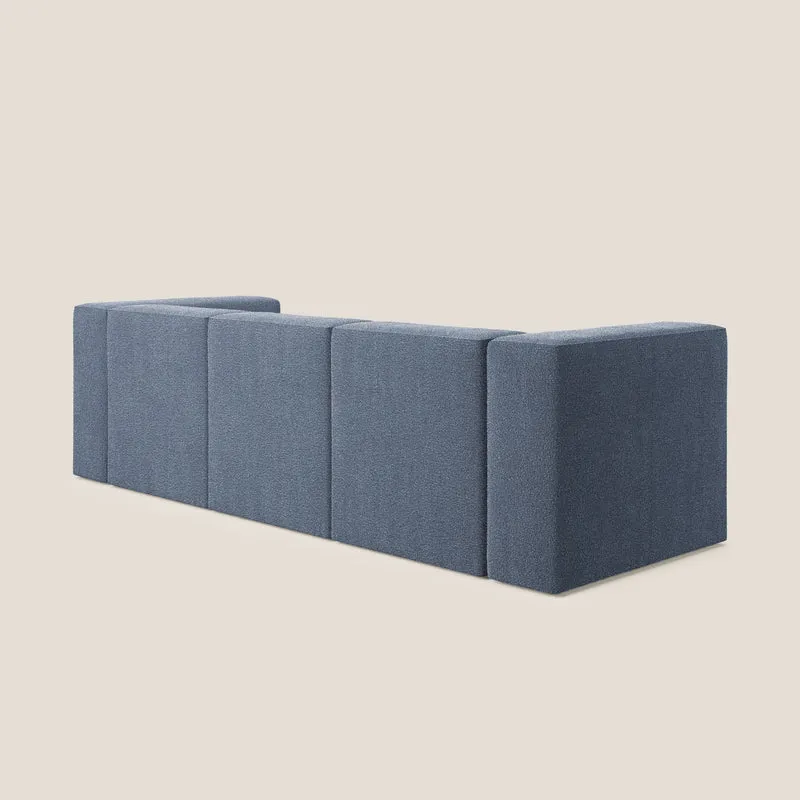 Nettuno canapé moderne modulable 3 assises en bouclette douce T07 bleu