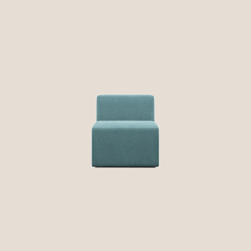 Nettuno module de fauteuil central en bouclette douce T07 bleu clair