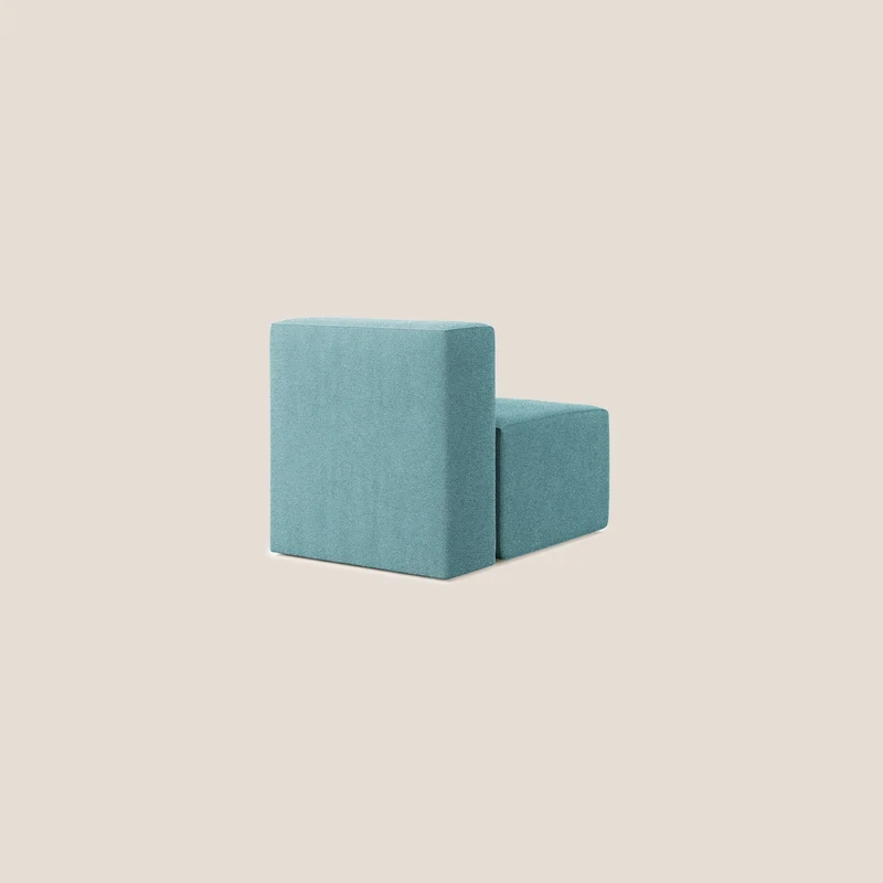 Nettuno module de fauteuil central en bouclette douce T07 bleu clair