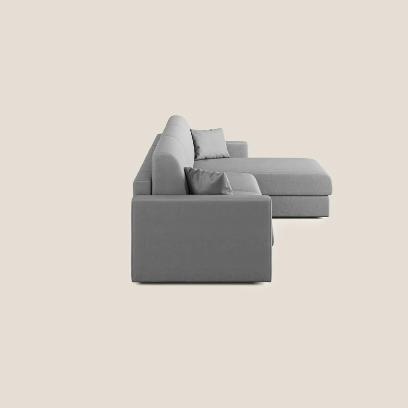 Chris canapé d'angle convertible en microfibre détachable T11 gris