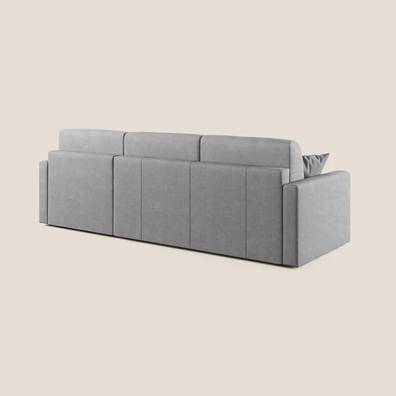 Chris canapé d'angle convertible en microfibre détachable T11 gris