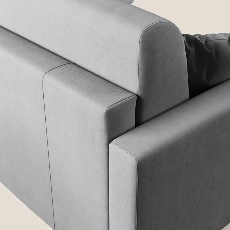 Chris canapé d'angle convertible en microfibre détachable T11 gris