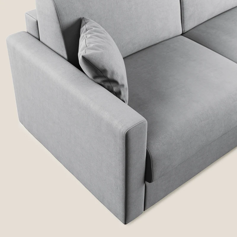 Chris canapé d'angle convertible en microfibre détachable T11 gris