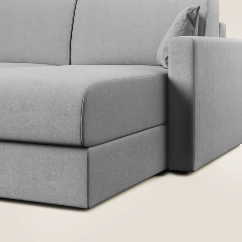 Chris canapé d'angle convertible en microfibre détachable T11 gris