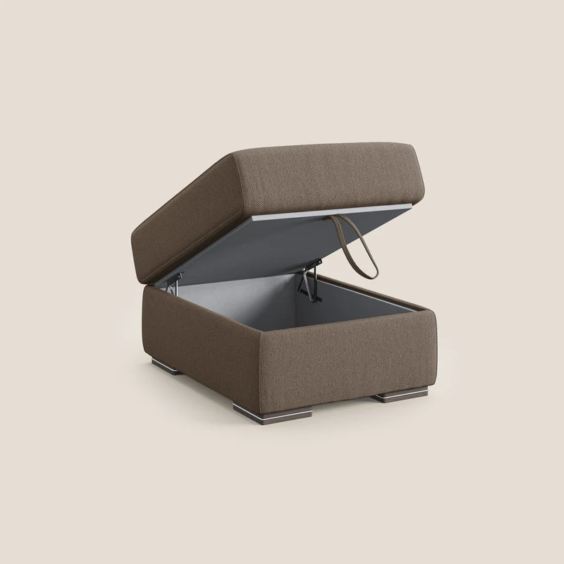 Sun pouf coffre en tissu détachable T05 marron