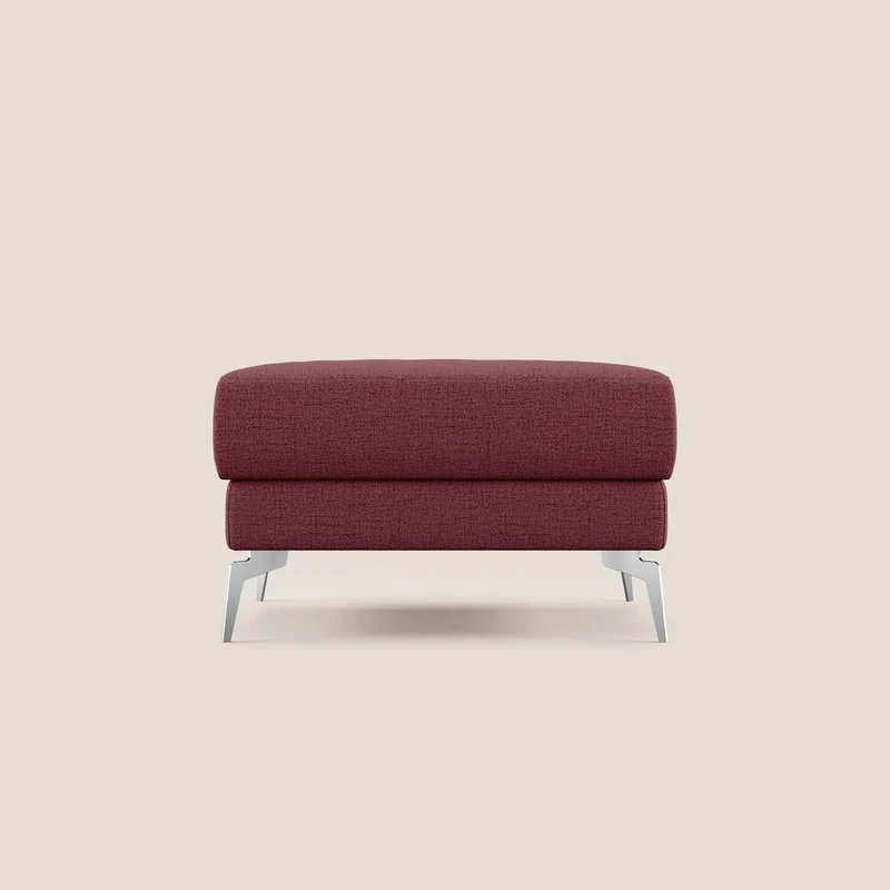 Star Pouf avec pieds hauts en tissu imperméable flammé T03 rouge