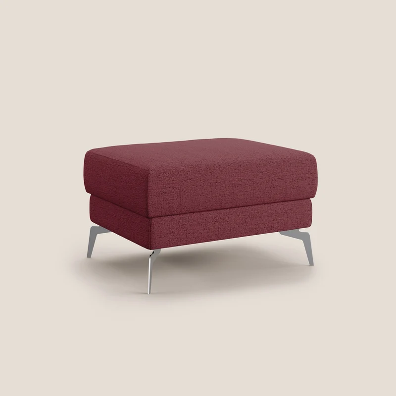 Star Pouf avec pieds hauts en tissu imperméable flammé T03 rouge