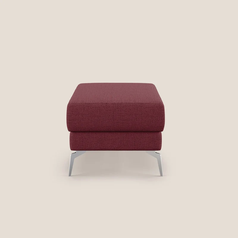 Star Pouf avec pieds hauts en tissu imperméable flammé T03 rouge