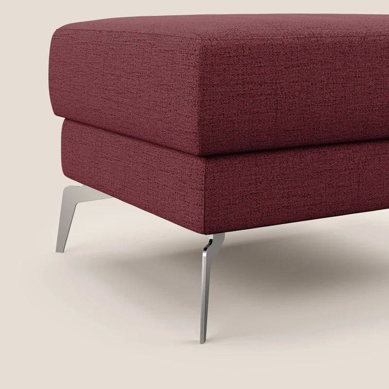 Star Pouf avec pieds hauts en tissu imperméable flammé T03 rouge