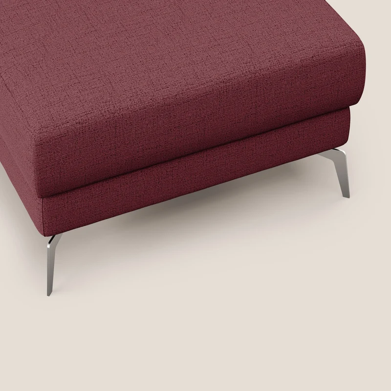 Star Pouf avec pieds hauts en tissu imperméable flammé T03 rouge