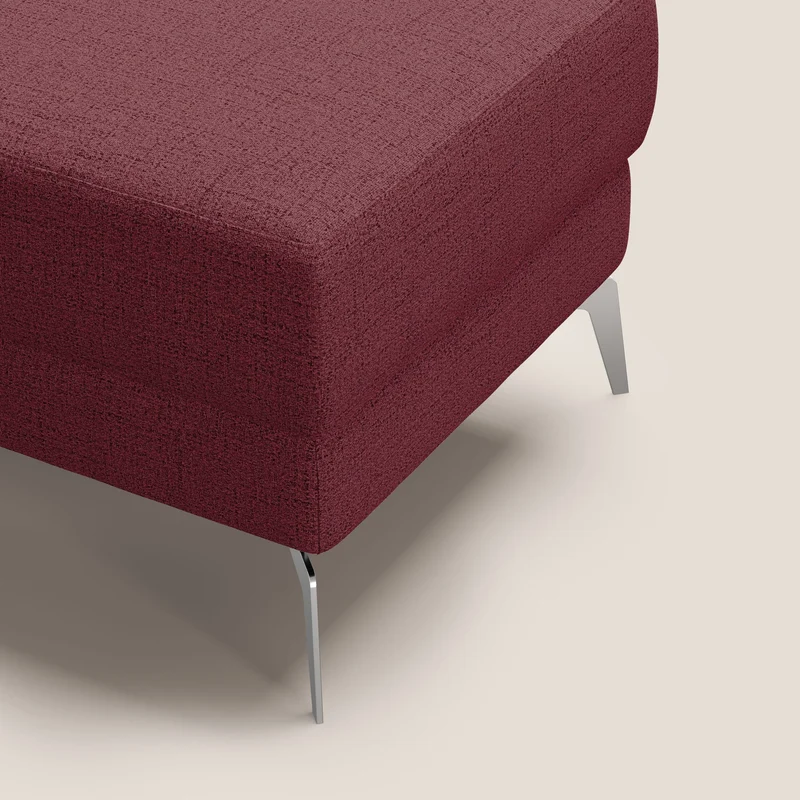 Star Pouf avec pieds hauts en tissu imperméable flammé T03 rouge