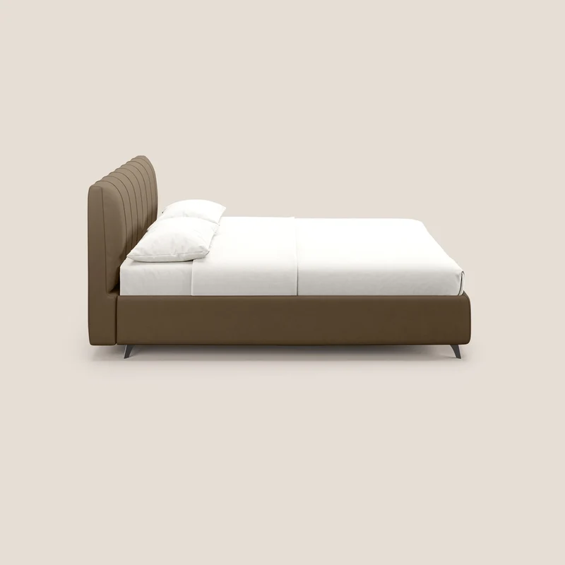 Bogart lit avec coffre rembourré complètement déhoussable en microfibre détachable T11 marron