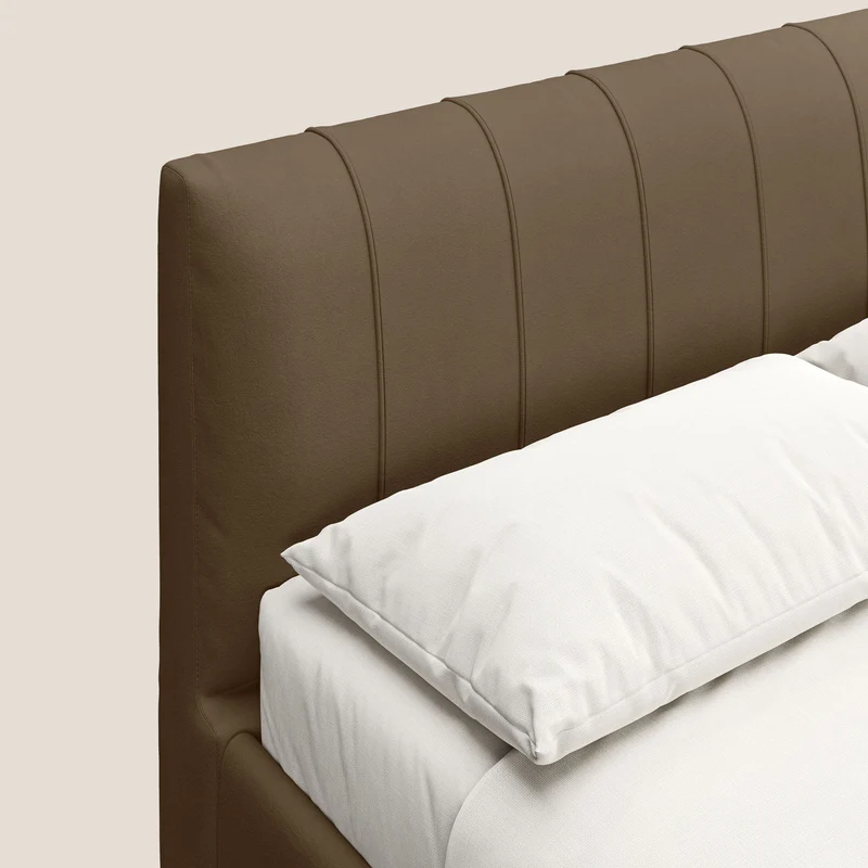 Bogart lit avec coffre rembourré complètement déhoussable en microfibre détachable T11 marron