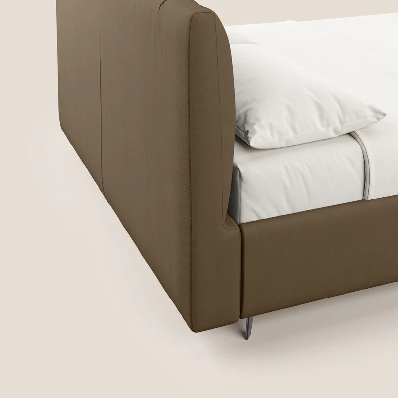 Bogart lit avec coffre rembourré complètement déhoussable en microfibre détachable T11 marron