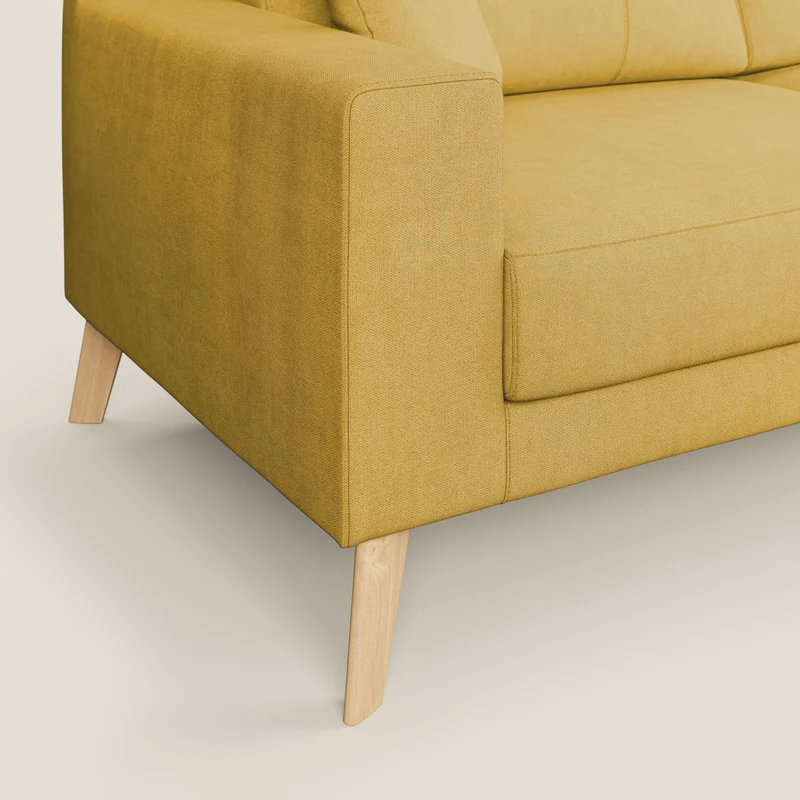 Danish canapé d'angle moderne reversible en tissu doux imperméable T02 jaune