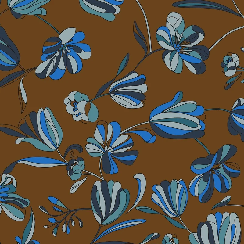Omika collezione cuscini a fantasie multicolor in velluto impermeabile marron