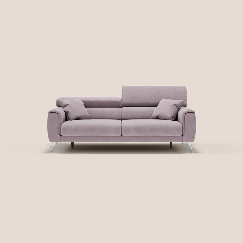 Caravaggio Canapé avec assises extensibles et têtières réglables en tissu imperméable T02 rose