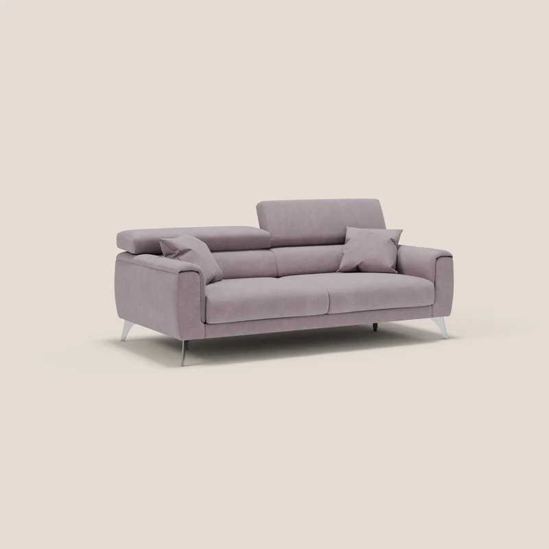 Caravaggio Canapé avec assises extensibles et têtières réglables en tissu imperméable T02 rose