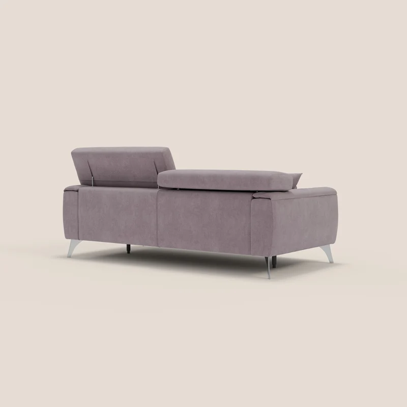 Caravaggio Canapé avec assises extensibles et têtières réglables en tissu imperméable T02 rose