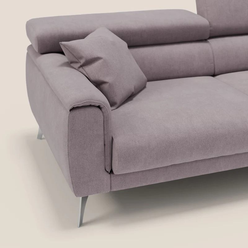 Caravaggio Canapé avec assises extensibles et têtières réglables en tissu imperméable T02 rose