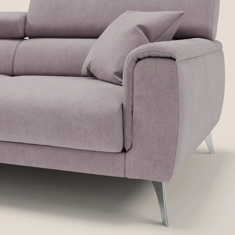 Caravaggio Canapé avec assises extensibles et têtières réglables en tissu imperméable T02 rose