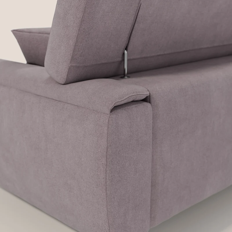 Caravaggio Canapé avec assises extensibles et têtières réglables en tissu imperméable T02 rose
