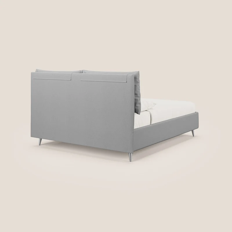 Elsa lit rembourré avec coffre de rangement en tissu détachable T05 gris