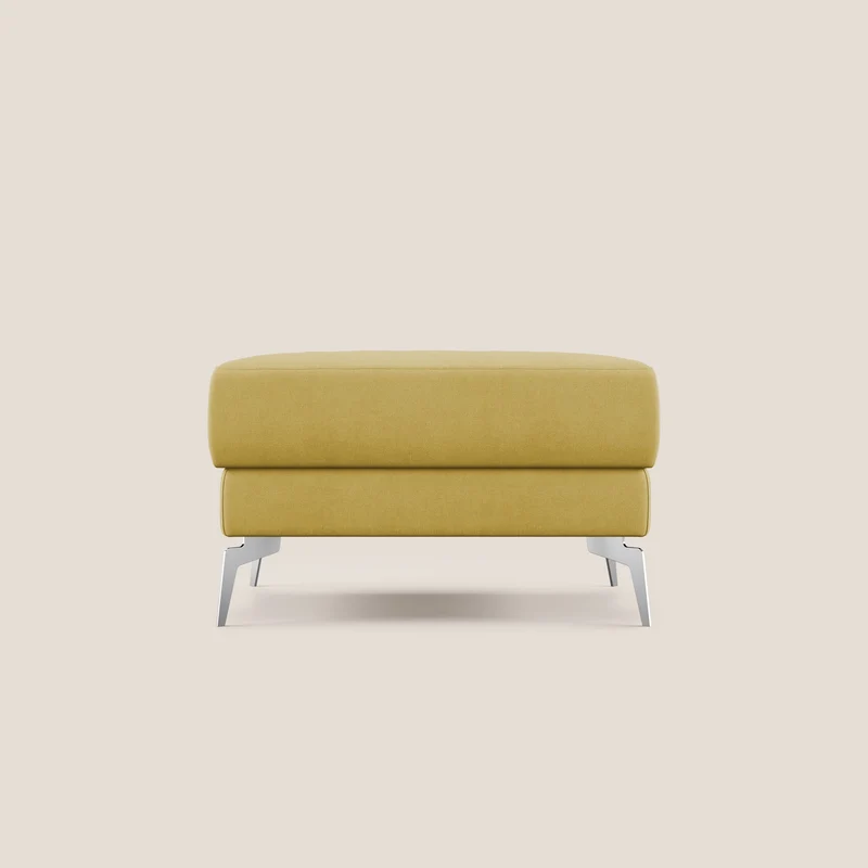 Star Pouf avec pieds hauts en tissu imperméable T02 jaune
