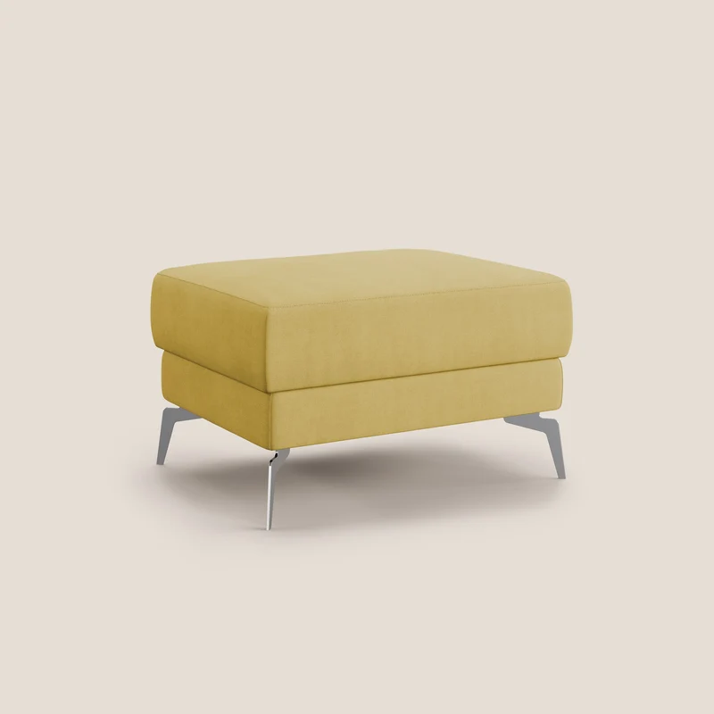 Star Pouf avec pieds hauts en tissu imperméable T02 jaune