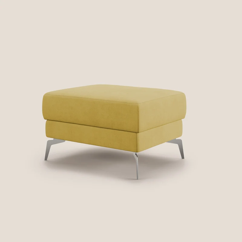 Star Pouf avec pieds hauts en tissu imperméable T02 jaune